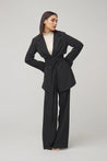 Carolina Tie Waist Blazer- Black - Zahraa The Label