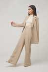 Carolina Tie Waist Blazer - Taupe - Zahraa The Label