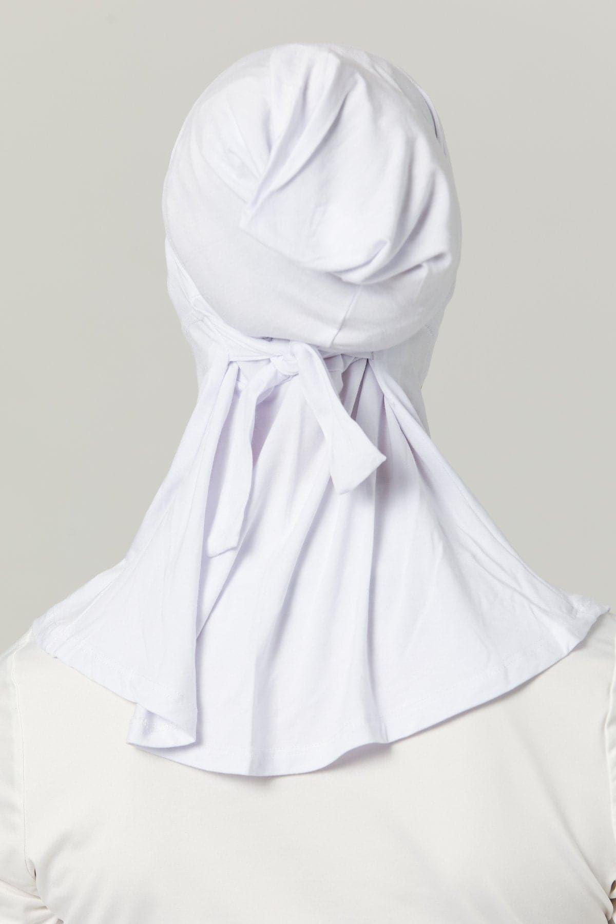 Fatima Neck Cover Hijab -White - Zahraa The Label