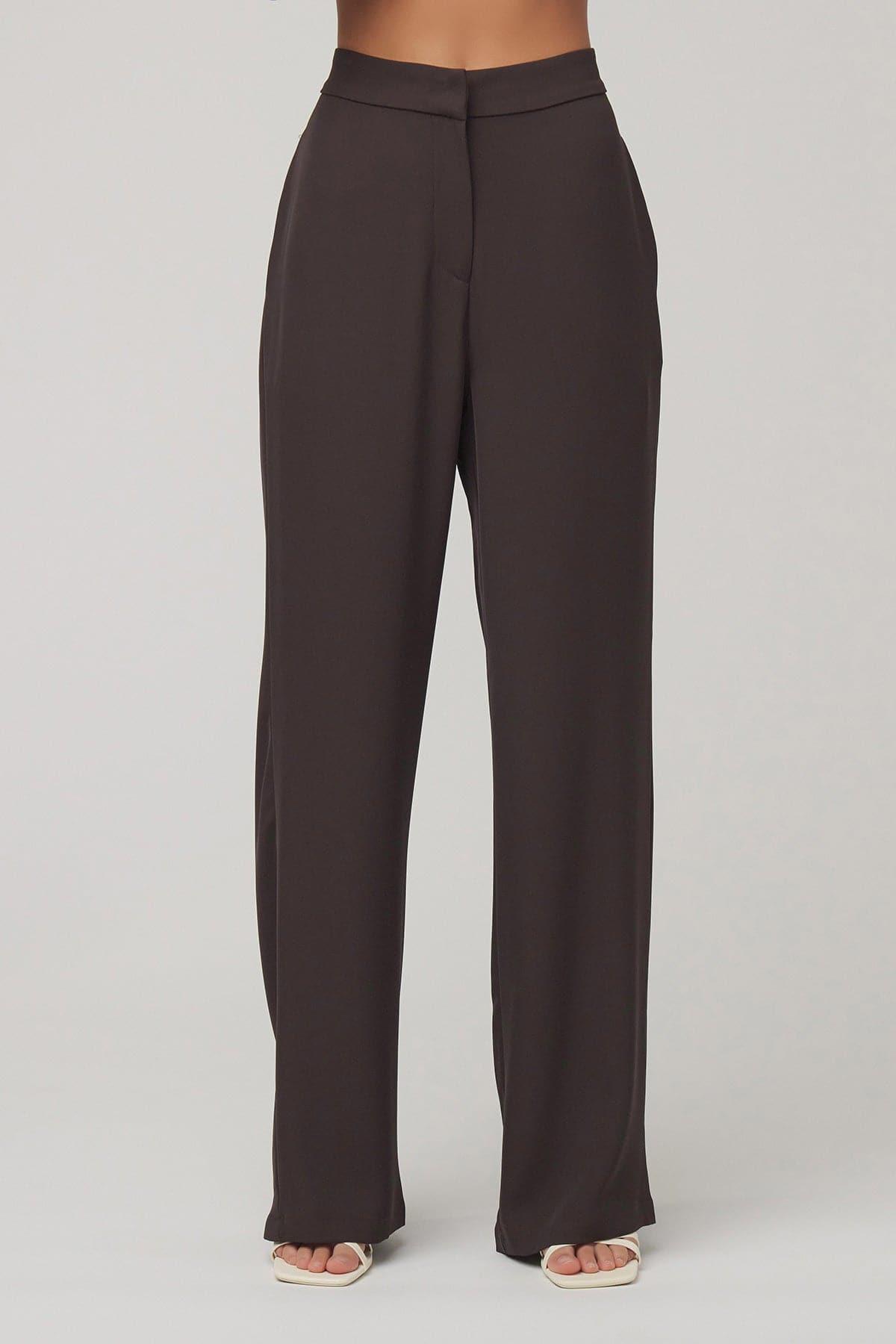 Lana Everyday Pant - Brown - Zahraa The Label