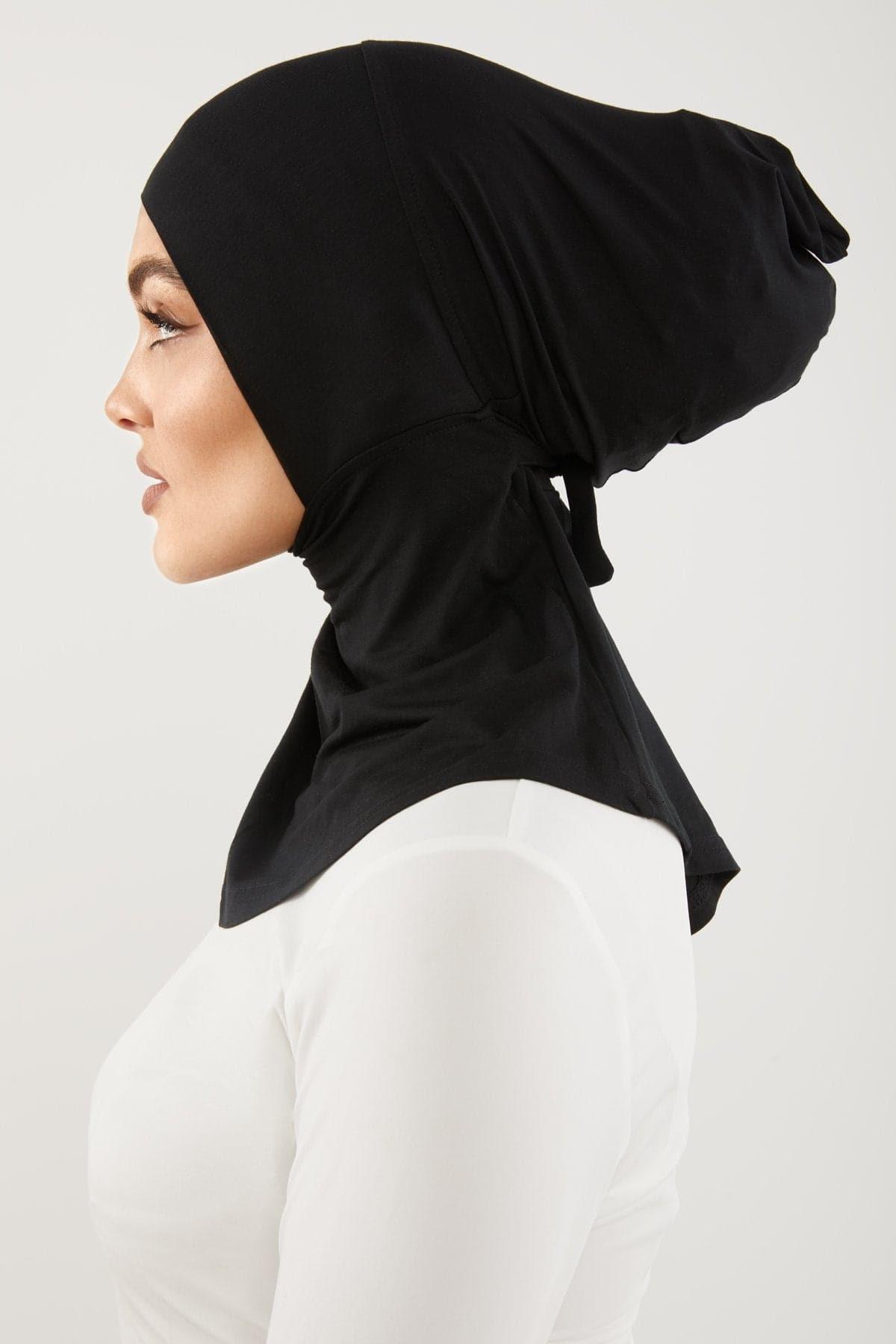 Lila Neck Cover Hijab-Black - Zahraa The Label