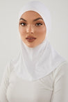 Lila Neck Cover Hijab-White - Zahraa The Label