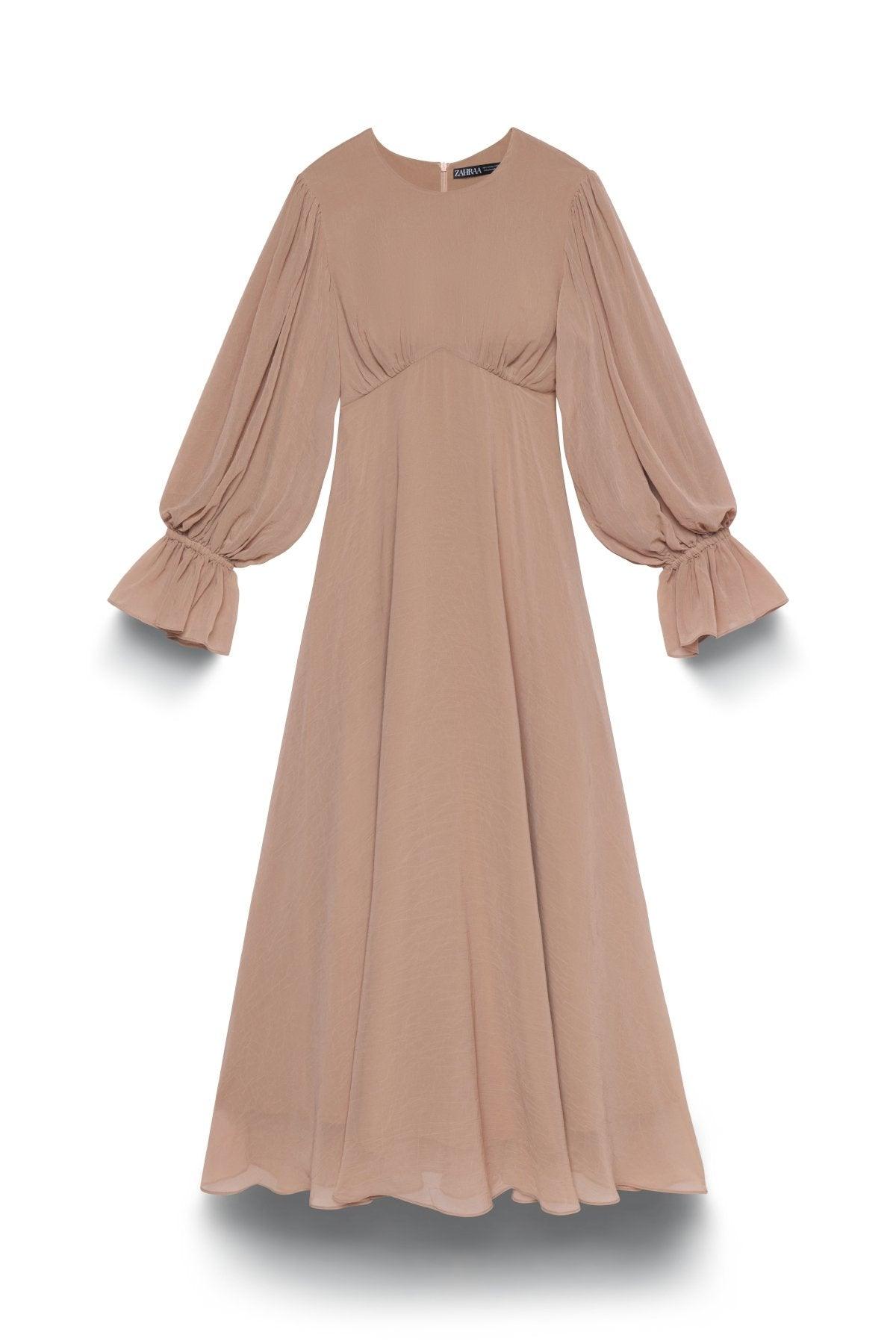 Lynne FLoral Maxi Dress - Tan - Zahraa The Label