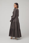 Milena Tiered Smock Maxi Dress - Brown - Zahraa The Label