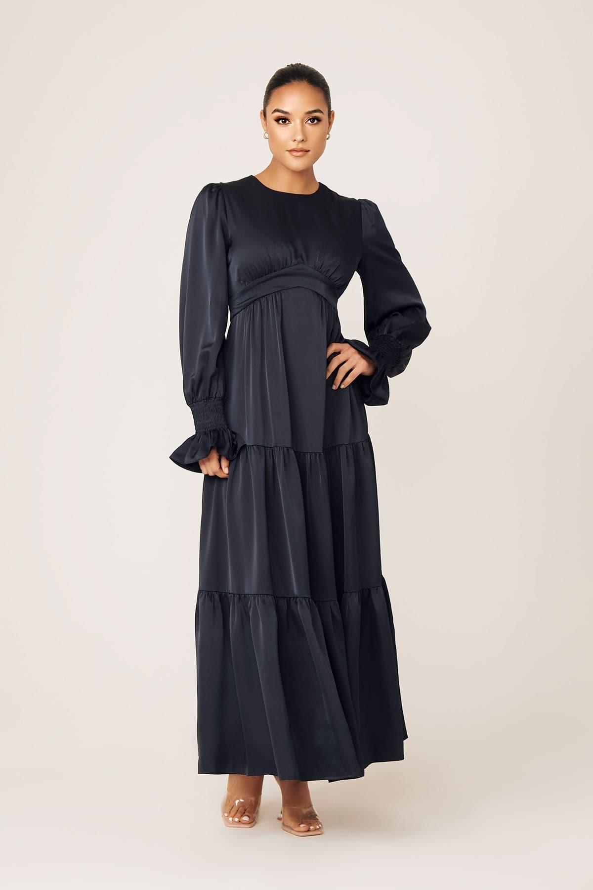 Milena Tiered Smock Maxi Dress French Blue - Zahraa The Label