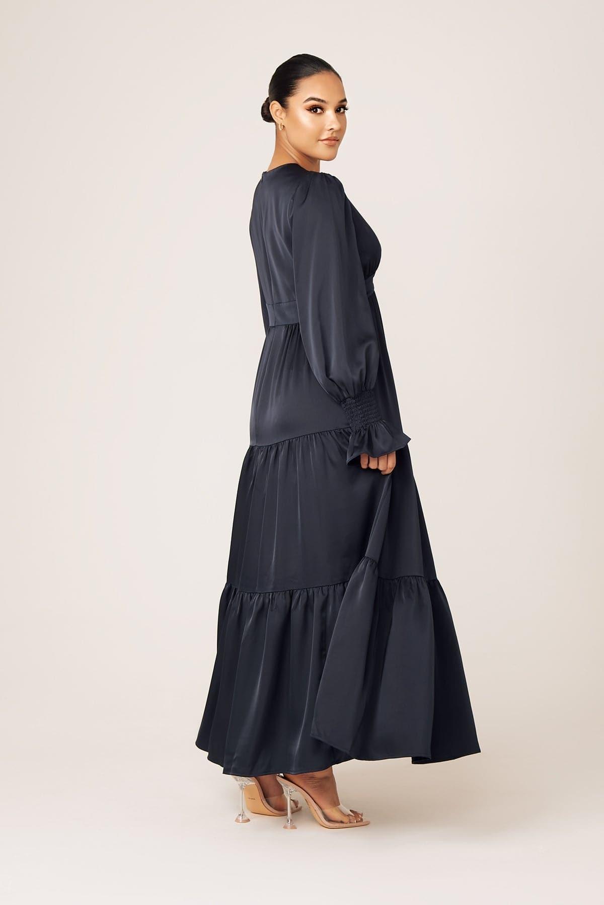 Milena Tiered Smock Maxi Dress French Blue - Zahraa The Label