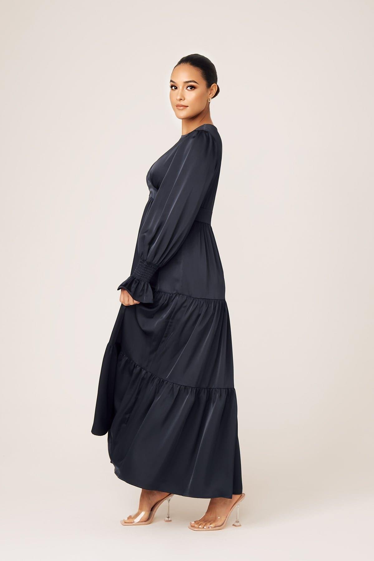 Milena Tiered Smock Maxi Dress French Blue - Zahraa The Label