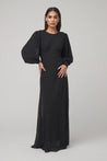 Naomi Chiffon Maxi Dress - Black - Zahraa The Label