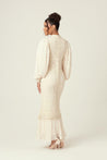 Nora Lace Pleated Chiffon Maxi Dress - Cream - Zahraa The Label