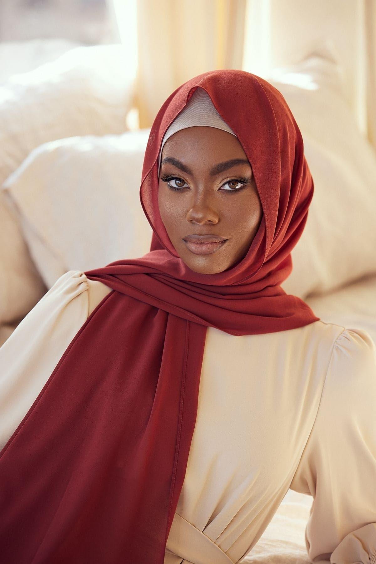 Premium Chiffon Hijab - Rouge - Zahraa The Label