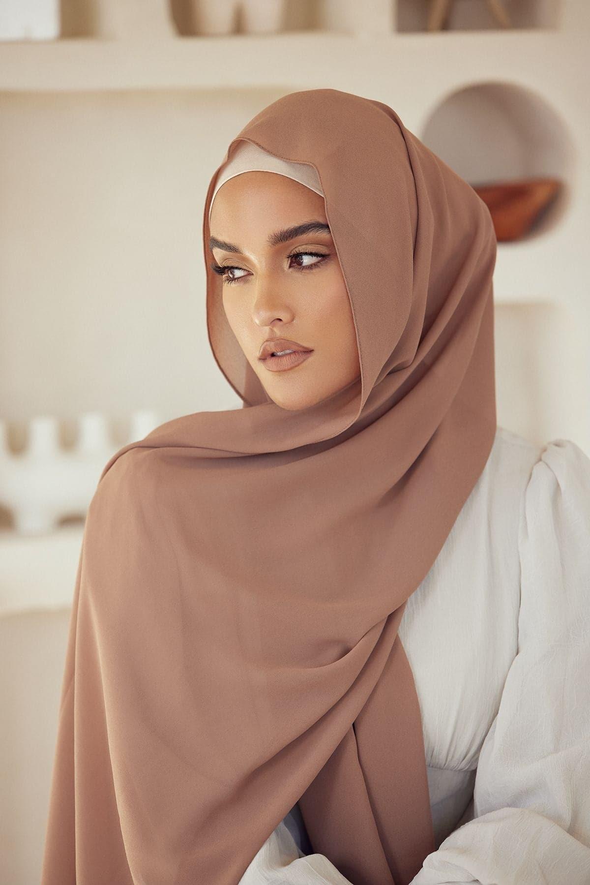 Premium Chiffon Hijab - Taupe - Zahraa The Label