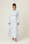 Rihanna Ruffled Smock Maxi Dress - Sky - Zahraa The Label