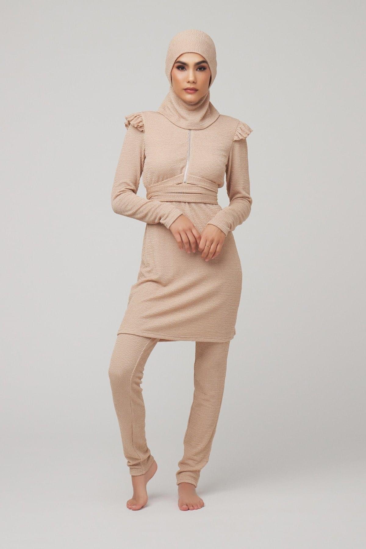 Sophia 3-Piece Modest Swimsuit - Nude - Zahraa The Label