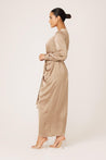 Thalia Ruched Tie Maxi Dres- Sand Dune - Zahraa The Label