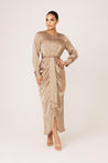 Thalia Ruched Tie Maxi Dres- Sand Dune - Zahraa The Label