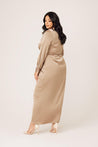 Thalia Ruched Tie Maxi Dres- Sand Dune - Zahraa The Label