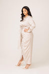 Thalia Ruched Tie Maxi Dress- Sahara - Zahraa The Label