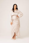 Thalia Ruched Tie Maxi Dress- Sahara - Zahraa The Label